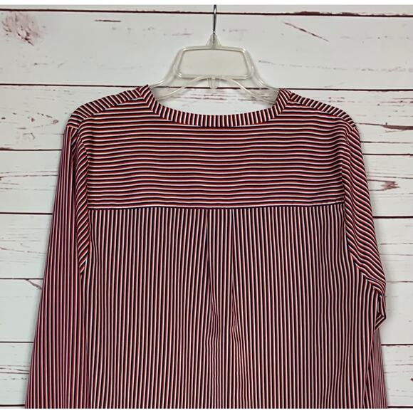 Cabi Women's XL Extra Large Franklin Red White Blue Striped Top Blouse #5335 - Picture 10 of 12